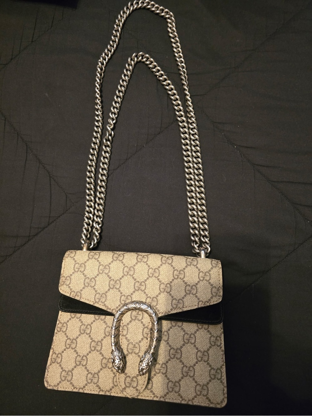 Gucci GG Supreme Dionysus (old mini size)  Shoulder Bag with Black Trim